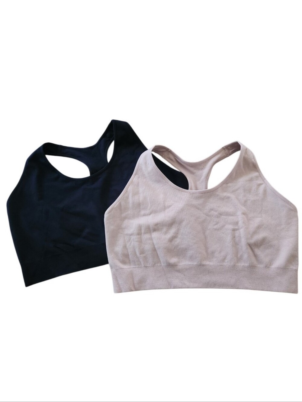 Seamless Racerback Sports Bra - Black & Dusty Pink Sz 4X